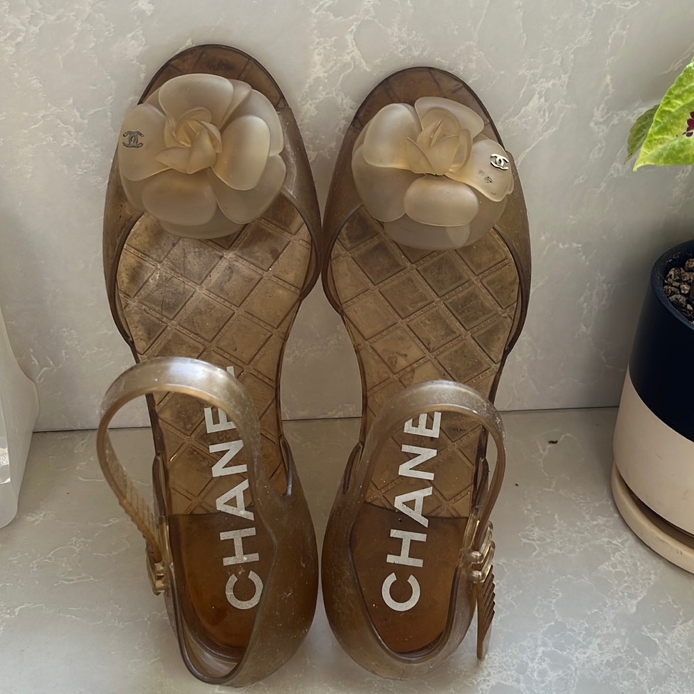 Chanel clear jelly sandals size 39-